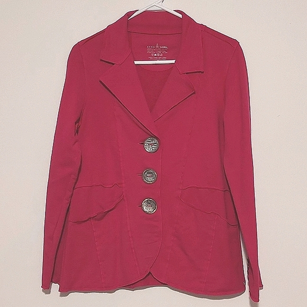 Neon Buddha Women's Pink Long Sleeved Button Front Jacket EUC Size XS - Picture 3 of 15